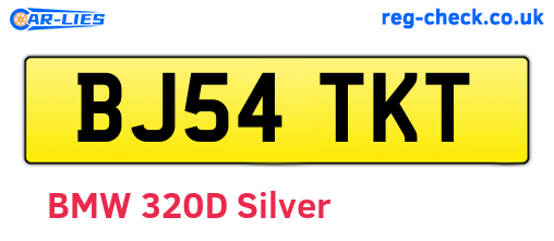 BJ54TKT are the vehicle registration plates.