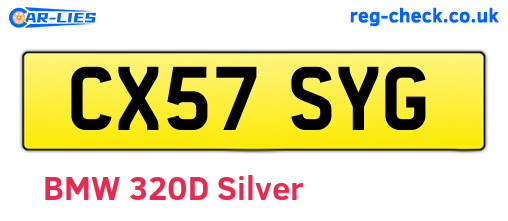 CX57SYG are the vehicle registration plates.