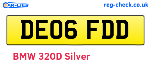 DE06FDD are the vehicle registration plates.