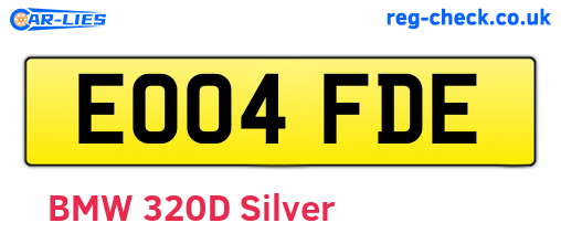 EO04FDE are the vehicle registration plates.