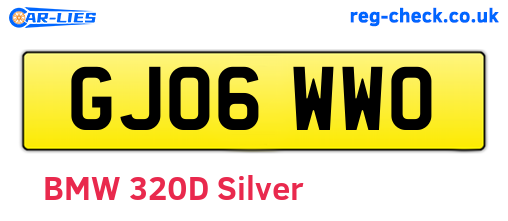 GJ06WWO are the vehicle registration plates.