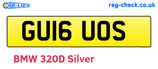 GU16UOS are the vehicle registration plates.