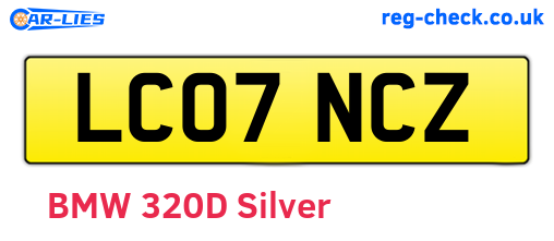 LC07NCZ are the vehicle registration plates.