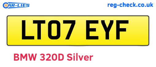 LT07EYF are the vehicle registration plates.