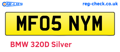 MF05NYM are the vehicle registration plates.