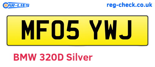 MF05YWJ are the vehicle registration plates.