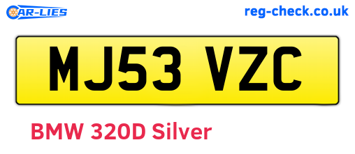 MJ53VZC are the vehicle registration plates.
