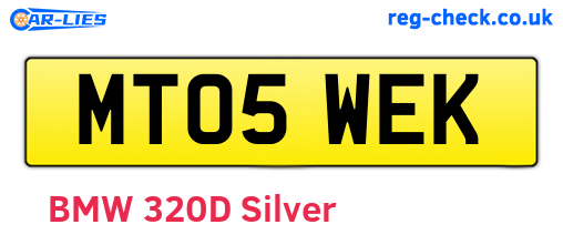 MT05WEK are the vehicle registration plates.