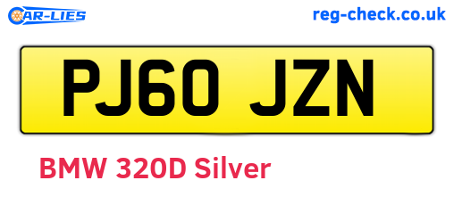 PJ60JZN are the vehicle registration plates.