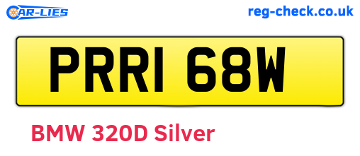 PRR168W are the vehicle registration plates.