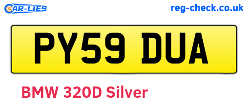 PY59DUA are the vehicle registration plates.
