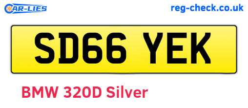 SD66YEK are the vehicle registration plates.