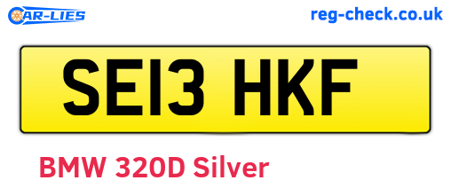 SE13HKF are the vehicle registration plates.