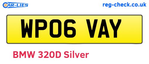 WP06VAY are the vehicle registration plates.