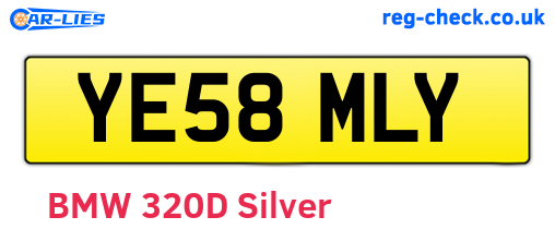 YE58MLY are the vehicle registration plates.