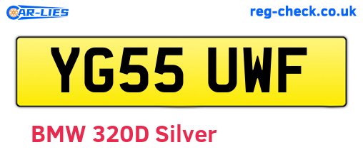 YG55UWF are the vehicle registration plates.