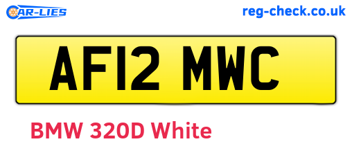 AF12MWC are the vehicle registration plates.