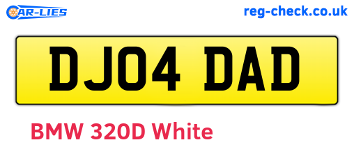 DJ04DAD are the vehicle registration plates.