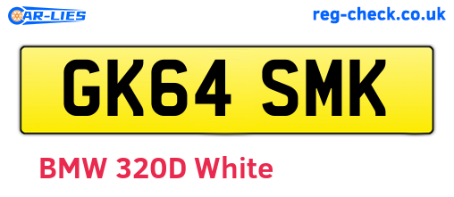 GK64SMK are the vehicle registration plates.