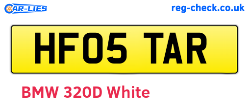 HF05TAR are the vehicle registration plates.