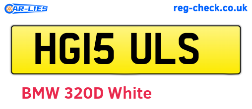 HG15ULS are the vehicle registration plates.
