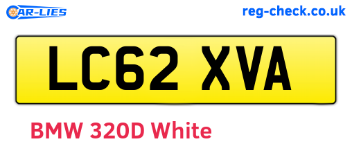 LC62XVA are the vehicle registration plates.