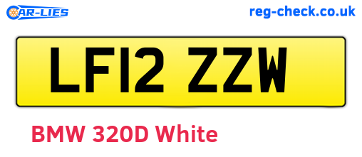 LF12ZZW are the vehicle registration plates.
