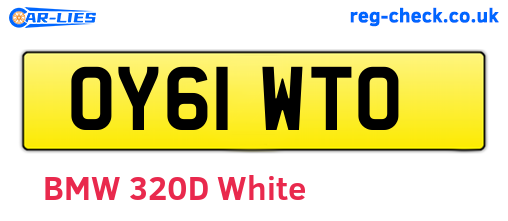 OY61WTO are the vehicle registration plates.