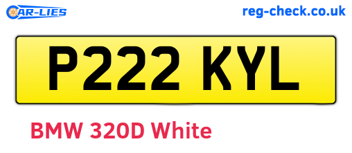 P222KYL are the vehicle registration plates.