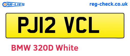 PJ12VCL are the vehicle registration plates.