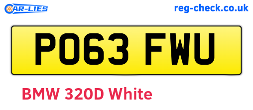 PO63FWU are the vehicle registration plates.