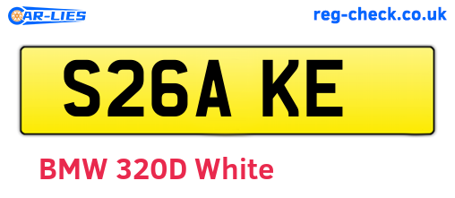 S26AKE are the vehicle registration plates.