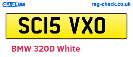 SC15VXO are the vehicle registration plates.