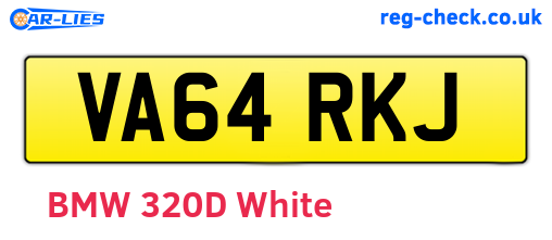VA64RKJ are the vehicle registration plates.