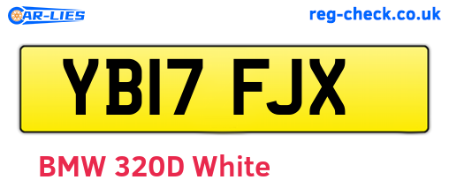 YB17FJX are the vehicle registration plates.