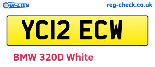 YC12ECW are the vehicle registration plates.