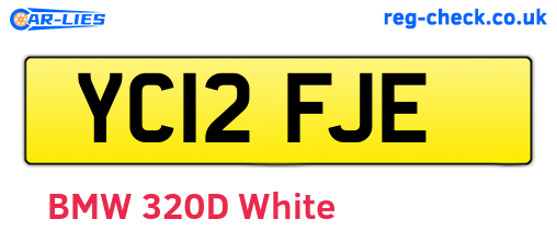 YC12FJE are the vehicle registration plates.