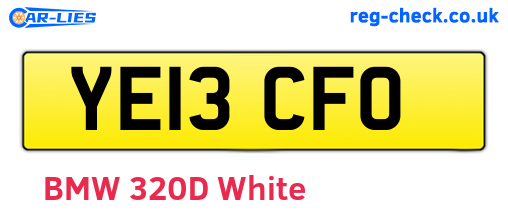 YE13CFO are the vehicle registration plates.