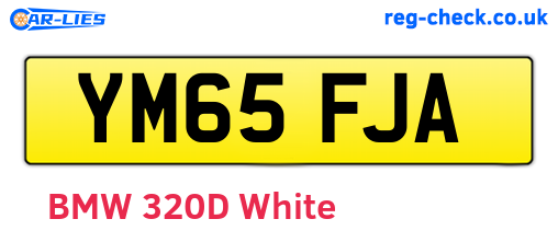 YM65FJA are the vehicle registration plates.