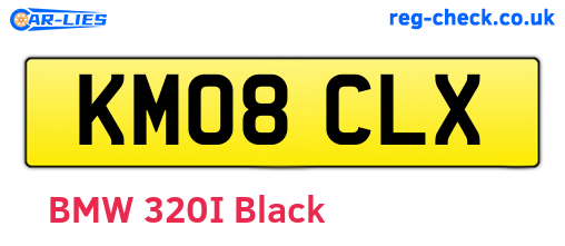 KM08CLX are the vehicle registration plates.