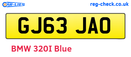 GJ63JAO are the vehicle registration plates.