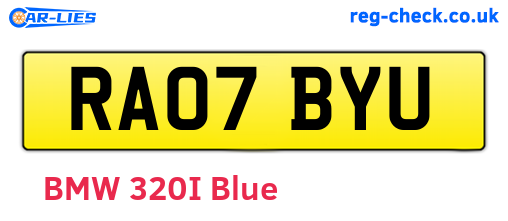 RA07BYU are the vehicle registration plates.
