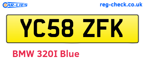 YC58ZFK are the vehicle registration plates.
