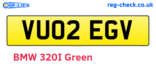 VU02EGV are the vehicle registration plates.