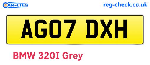 AG07DXH are the vehicle registration plates.