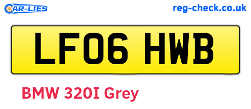 LF06HWB are the vehicle registration plates.