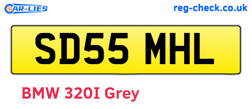 SD55MHL are the vehicle registration plates.