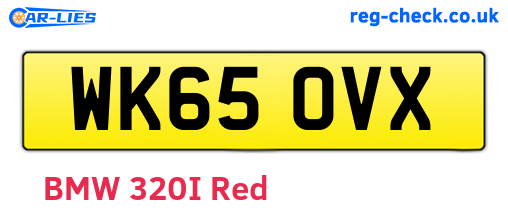 WK65OVX are the vehicle registration plates.