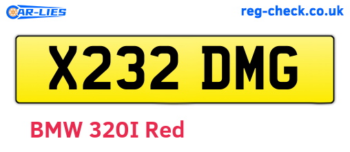 X232DMG are the vehicle registration plates.