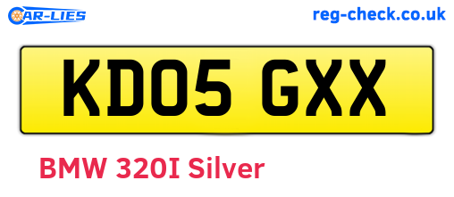 KD05GXX are the vehicle registration plates.